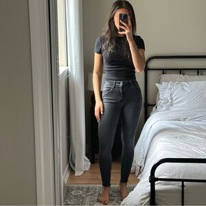 Abercrombie and Fitch grey skinny jeans size 24 curve love